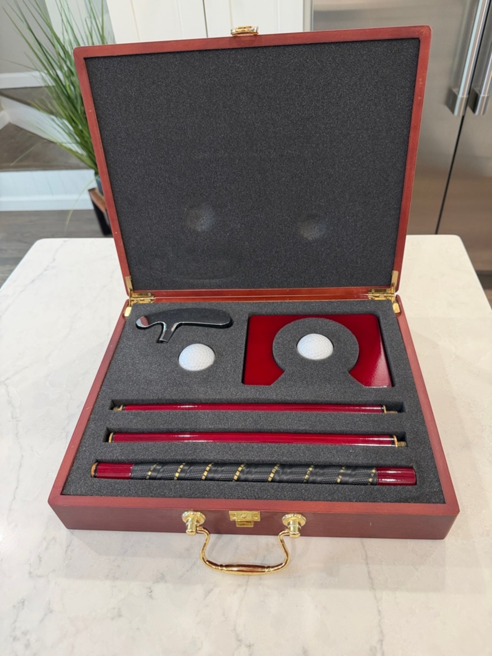 Executive Golf Putter Set in Deep Red